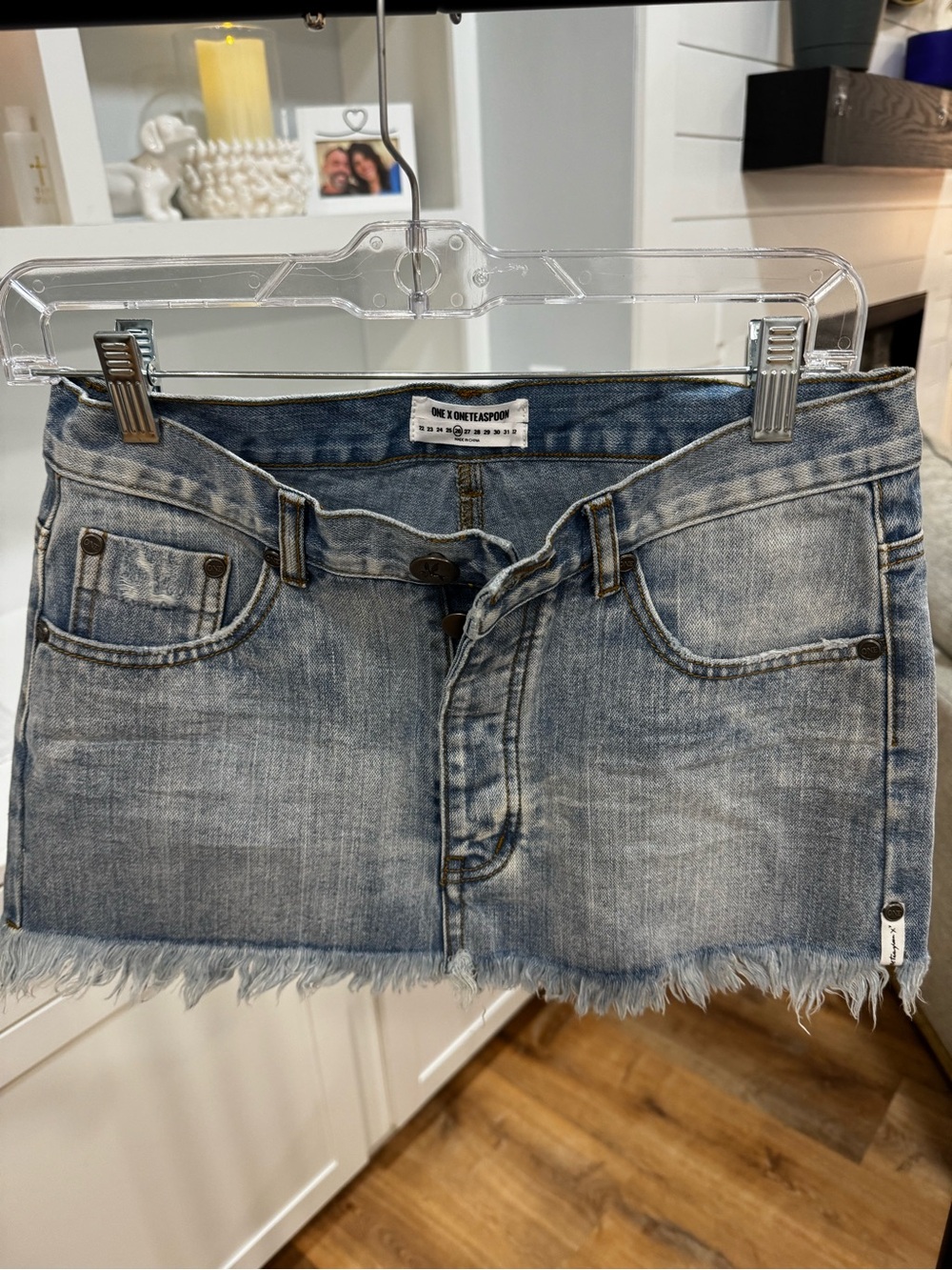 One Teaspoon Light Blue Distressed Denim Mini Skirt NWOT